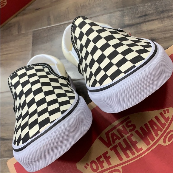VANS CLASSIC SLIP ON black & white checkerboard WM - Picture 6 of 16